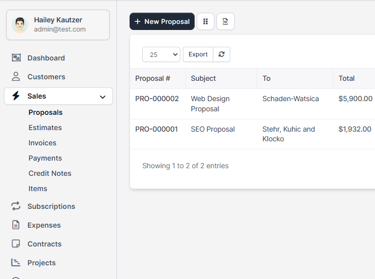 Project Dashboard Interface