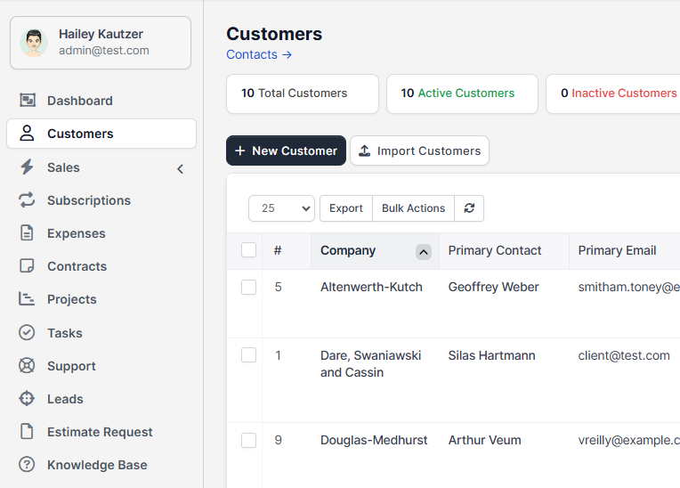 Project Dashboard Interface